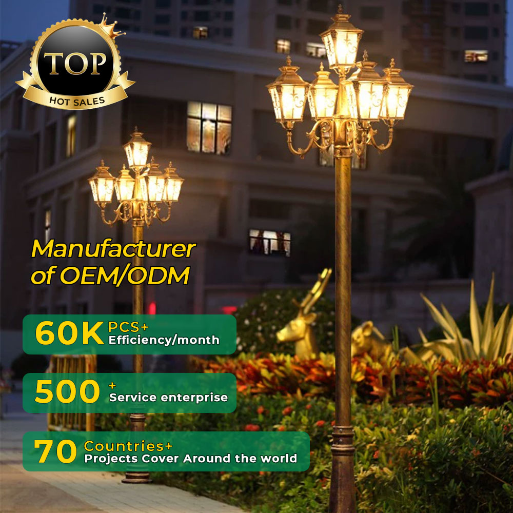 Outdoor Lighting Poles - Passen Sie die 5-Kopf-Klassiker-Gartenmastleuchte für den