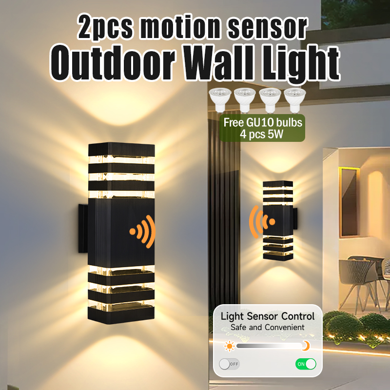 Outdoor Lighting Lux - Sensor-Licht Außenwandleuchte GU10 Wanddekorationsbeleuchtung Innen Wasserdichte