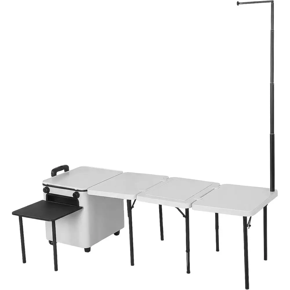 Outdoor Lighting Poles - Tragbare Klappbare Camping-Küchenstation mit Rädern, Lichtstangen