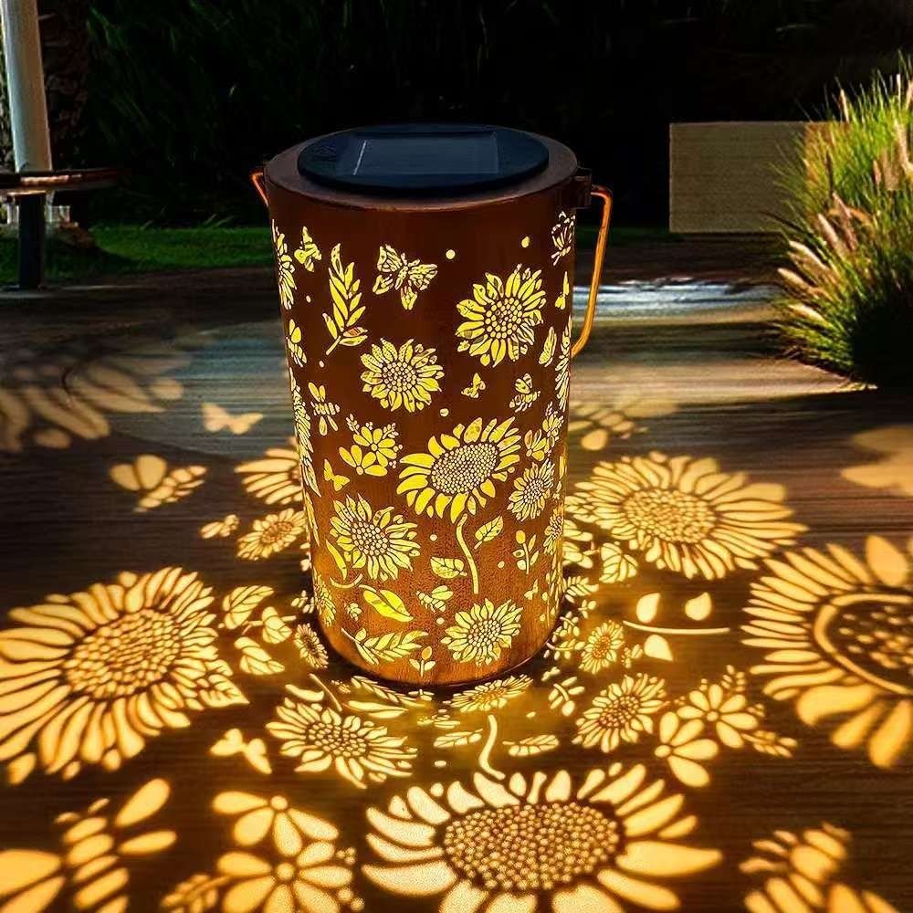 Outdoor Lighting Traditional - Sonnenblumenlicht und Schattenlicht, wasserdichte Außenleuchte, solarbetrieben,