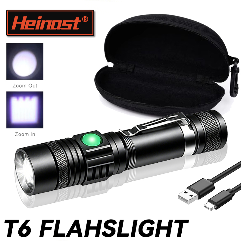Outdoor Lighting Lowes - T6 LED Wiederaufladbare Taschenlampe, 18650 Zoombare