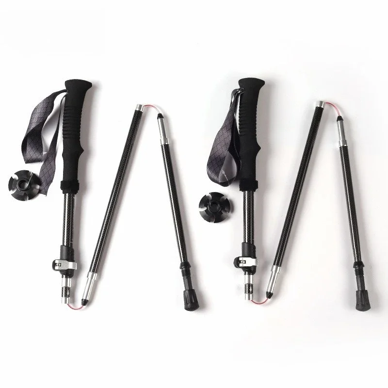 Outdoor Lighting Poles - Praktische klassische 3K-Carbonfaser-Trekkingstöcke mit fünf Sektionen,