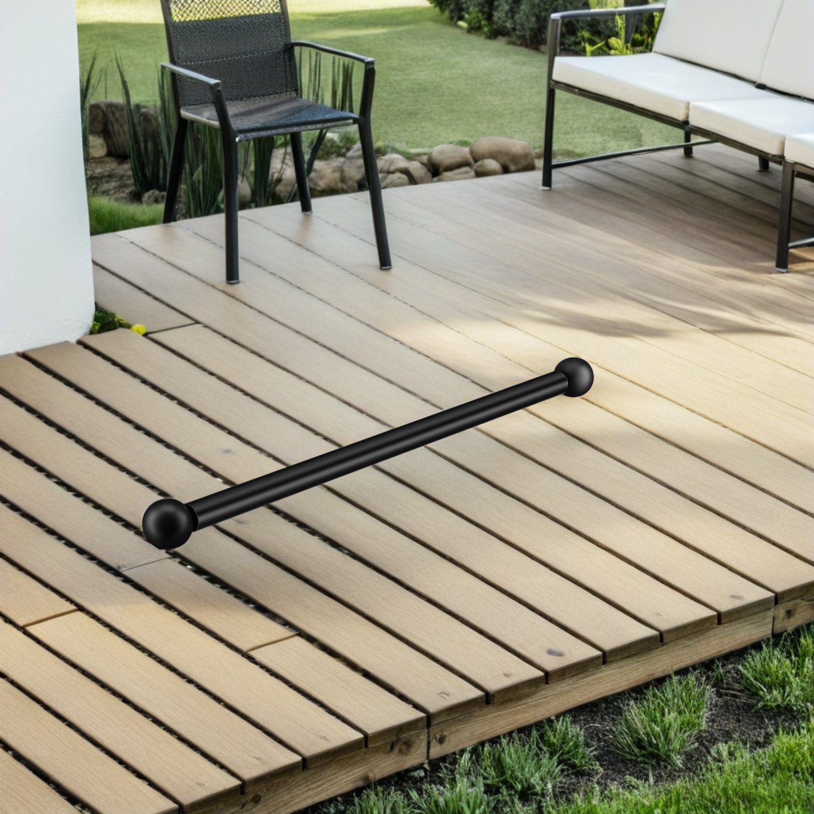 Outdoor Lighting Poles - 2 Stück Lampenpfosten-Kreuzarm aus schwarzem Metall,