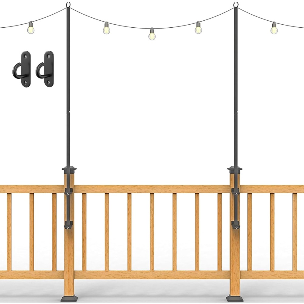 Outdoor Lighting Poles - 2er-Pack Lichterkettenstangen – 1,8 m lange