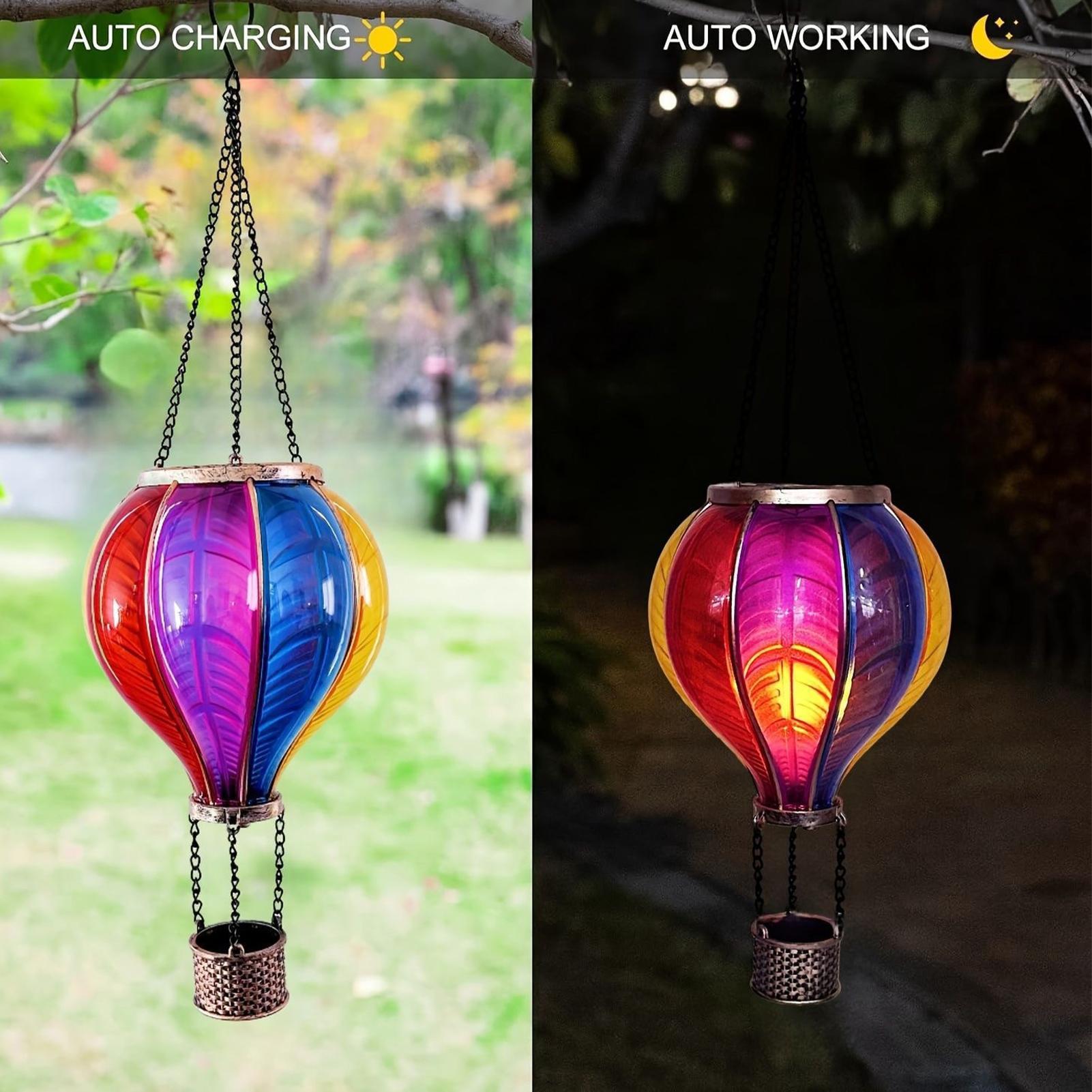 Halo Outdoor Lighting - Heißluftballon-Laternen, Solar-Laterne, wasserdicht, tragbar, dekorative Dekorlampe