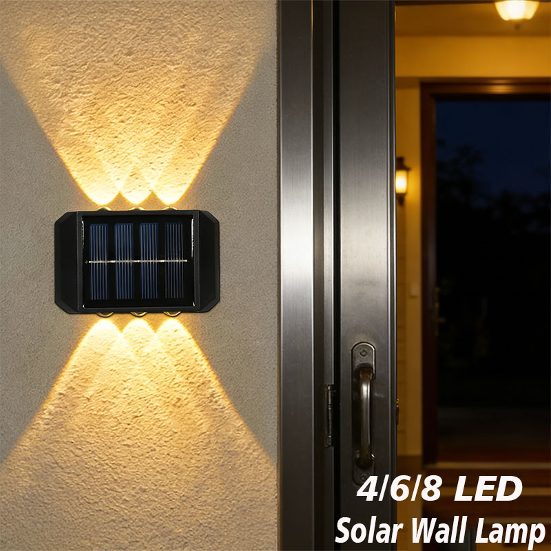 Outdoor Lighting Lux - 4/6/8 LED Solar-Außenleuchte Solarbeleuchtung Wasserdichte Lampe