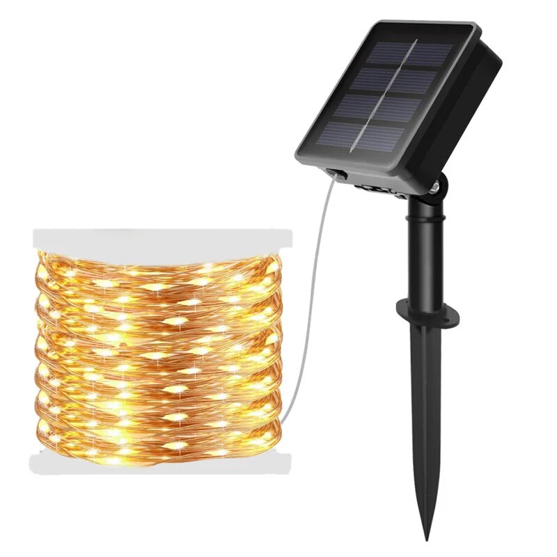 Halo Outdoor Lighting - 100 LED Solar Fee wasserdichte Kupferdraht