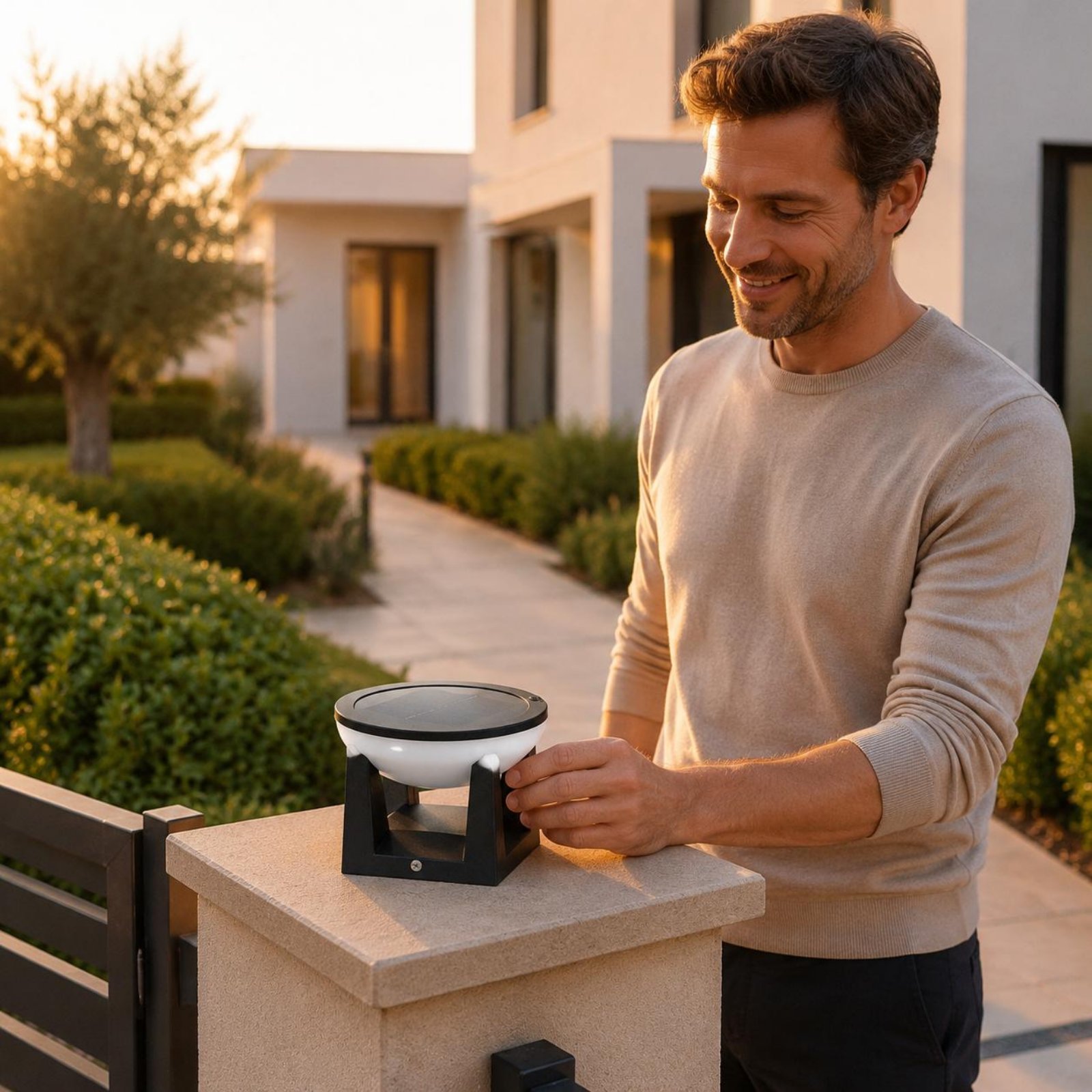 Outdoor Lighting Traditional - Solar-Pfostenleuchte Einfach zu Installieren Solar-Säulenleuchte Wasserdichte