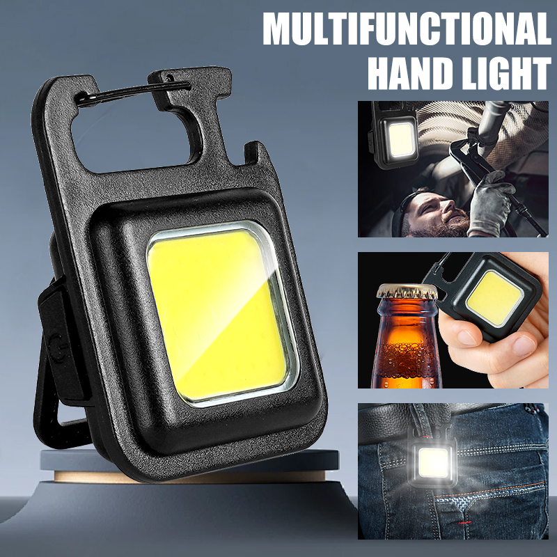 Outdoor Lighting Lowes - Superhelle, praktische Mini-COB-Schlüsselanhänger-Taschenlampe, wiederaufladbar, Notfall-Arbeitsleuchte mit