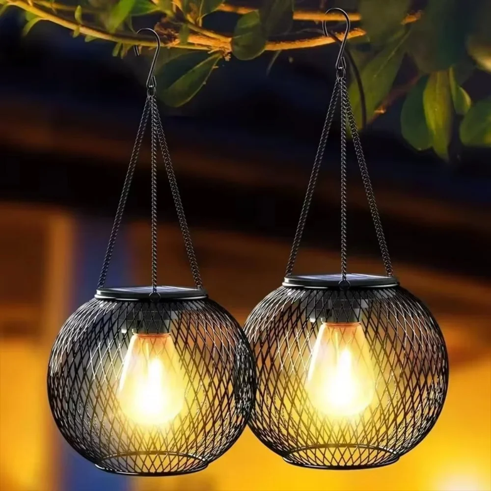 Outdoor Lighting Traditional - Solar-Laterne aus Eisen, kugelförmig, zum Aufhängen,