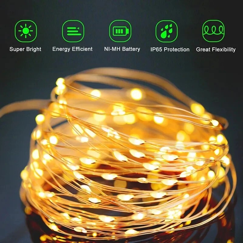 100 LED Solar Fee wasserdichte – Halo Outdoor Lighting Bewertung und Preis
