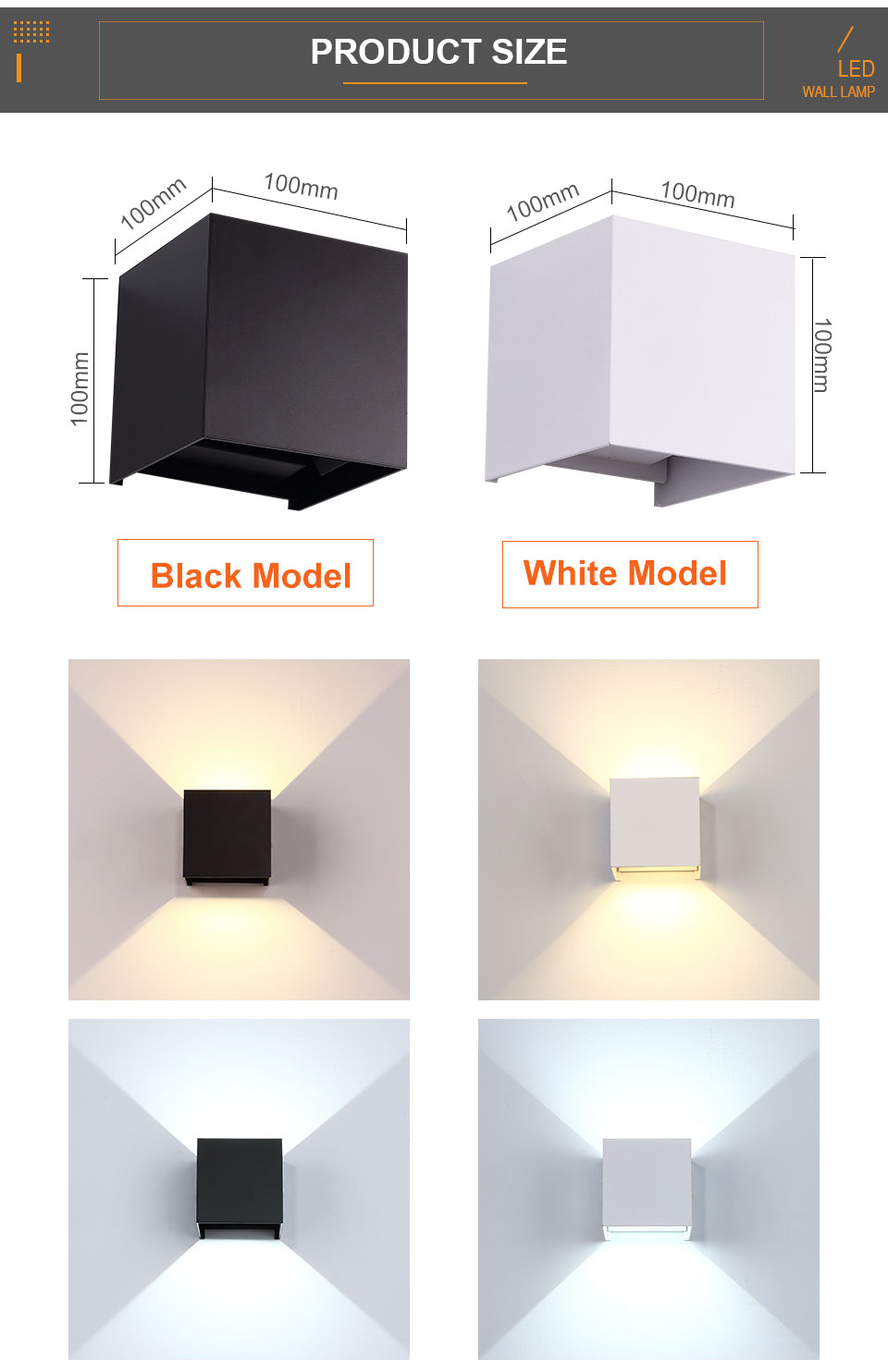Moderne Quadratische 6W 12W LE – Outdoor Lighting Lux Bewertung und Preis